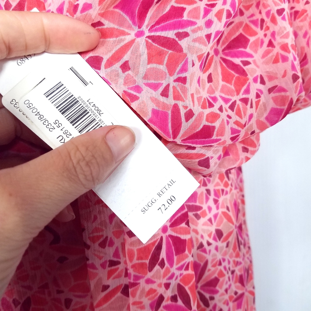 Oscar de la Renta Pink Label Chiffon Robe - Picture 6 of 6